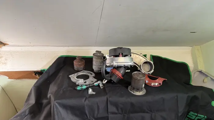 Service parts removed & inspected